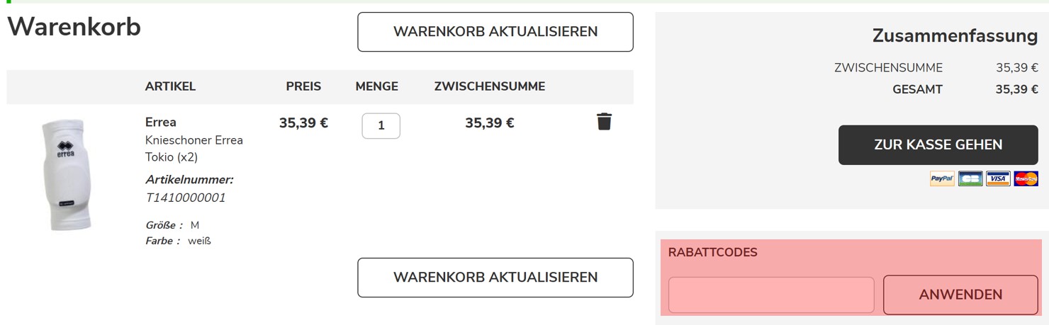 wie ist ein Direct Volley Gutscheincode einzulösen