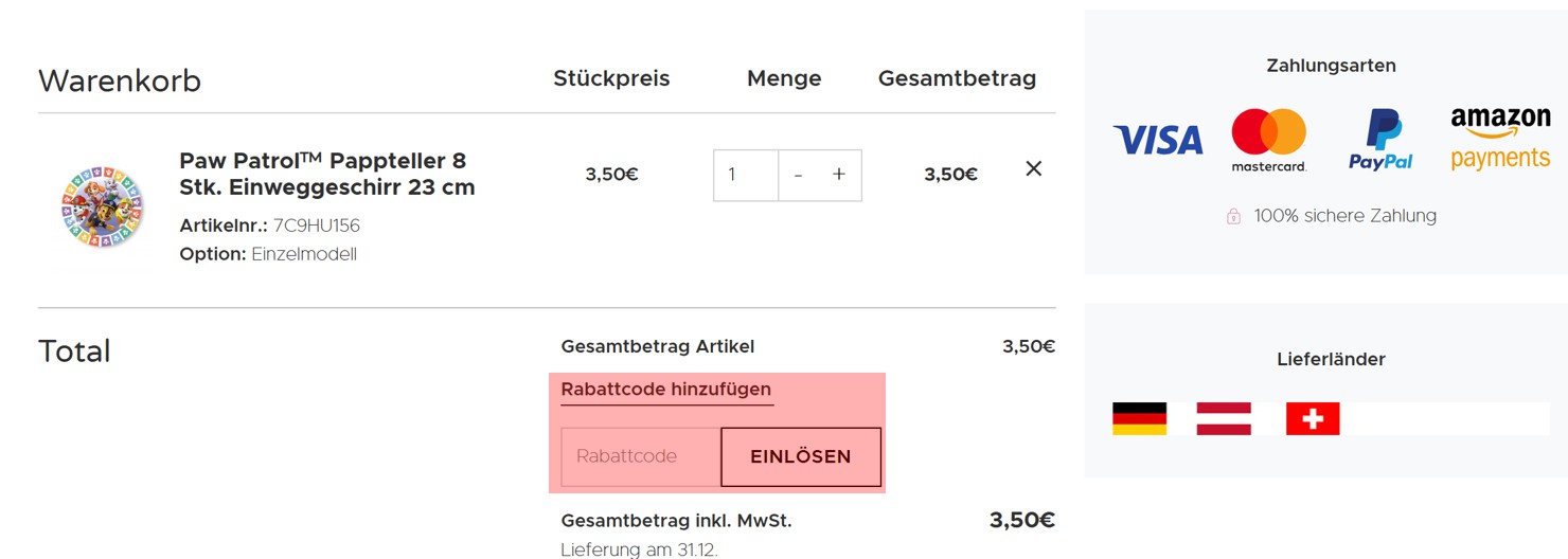 wie ist ein Feierwelt Gutscheincode einzulösen