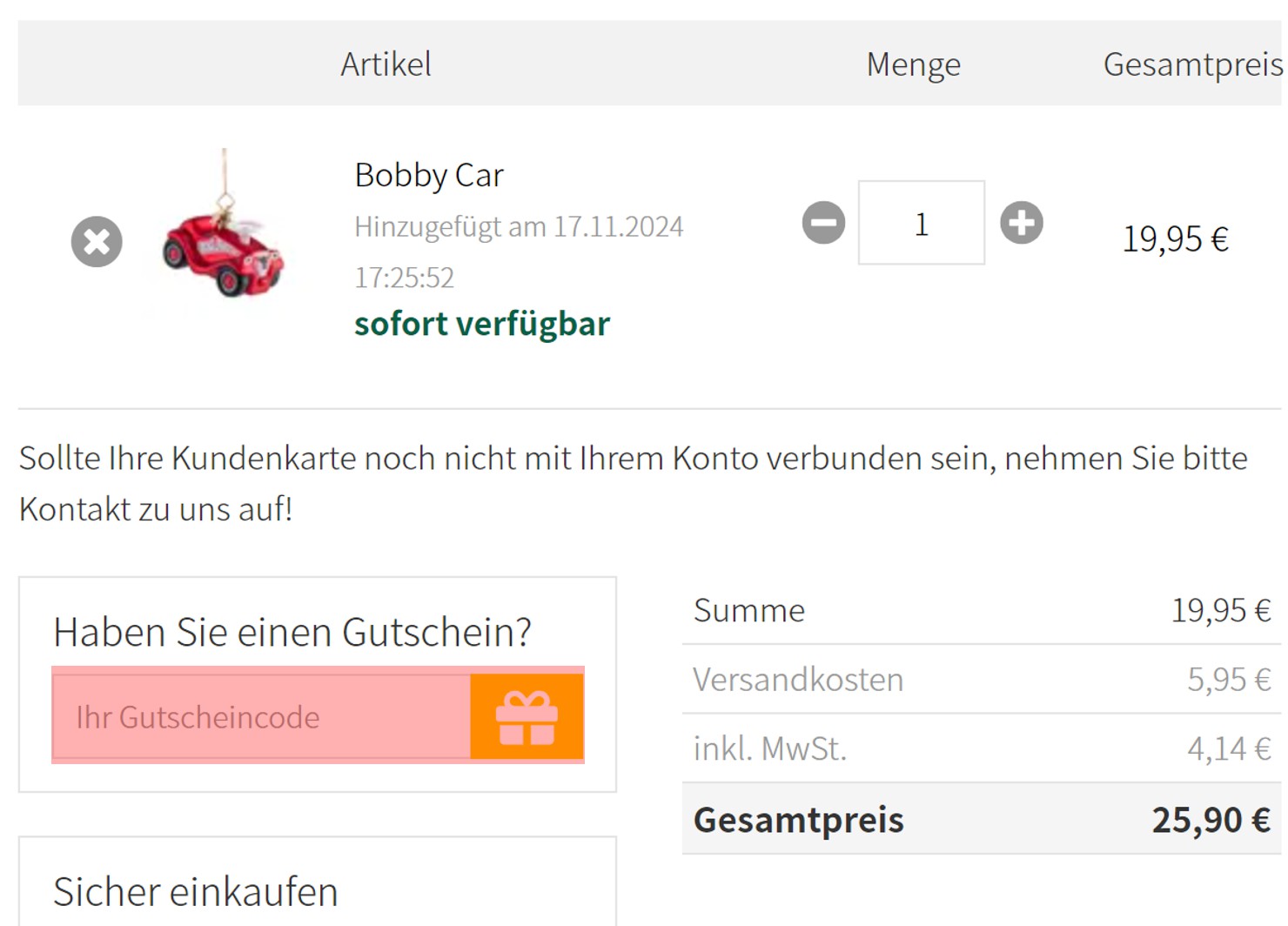 wie ist ein Käthe Wohlfahrt Gutscheincode einzulösen