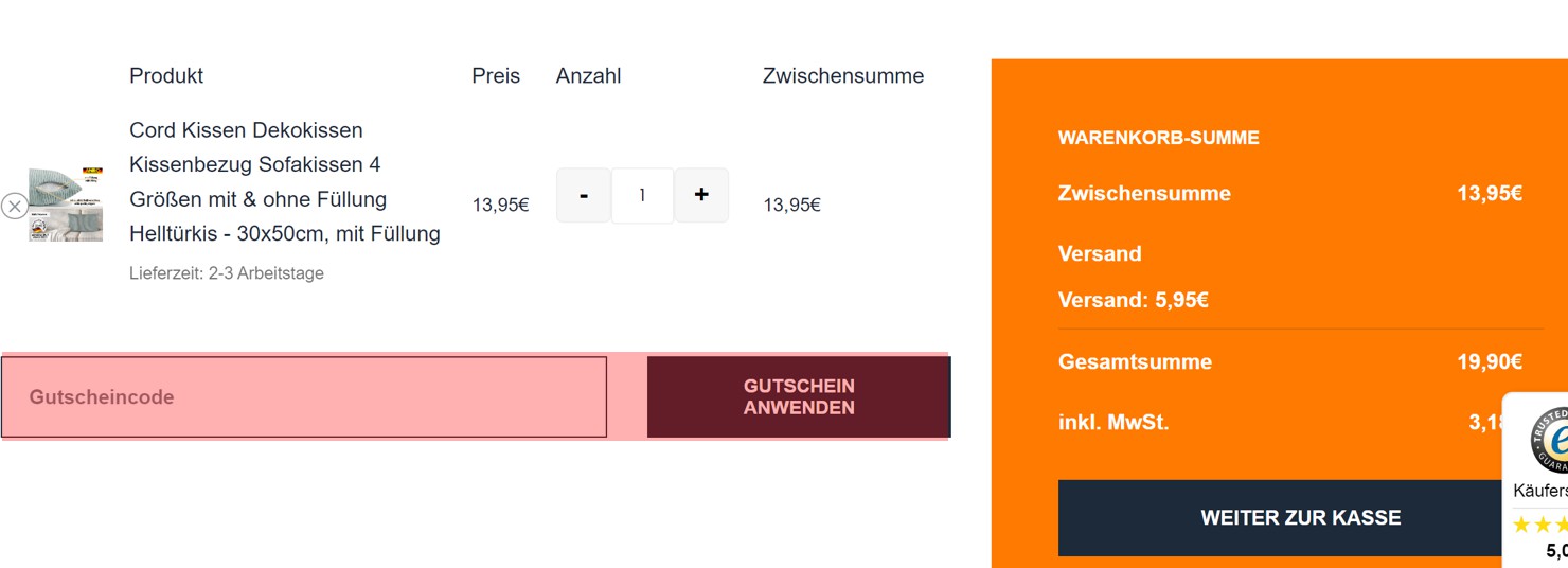 wie ist ein Kisska Gutscheincode einzulösen