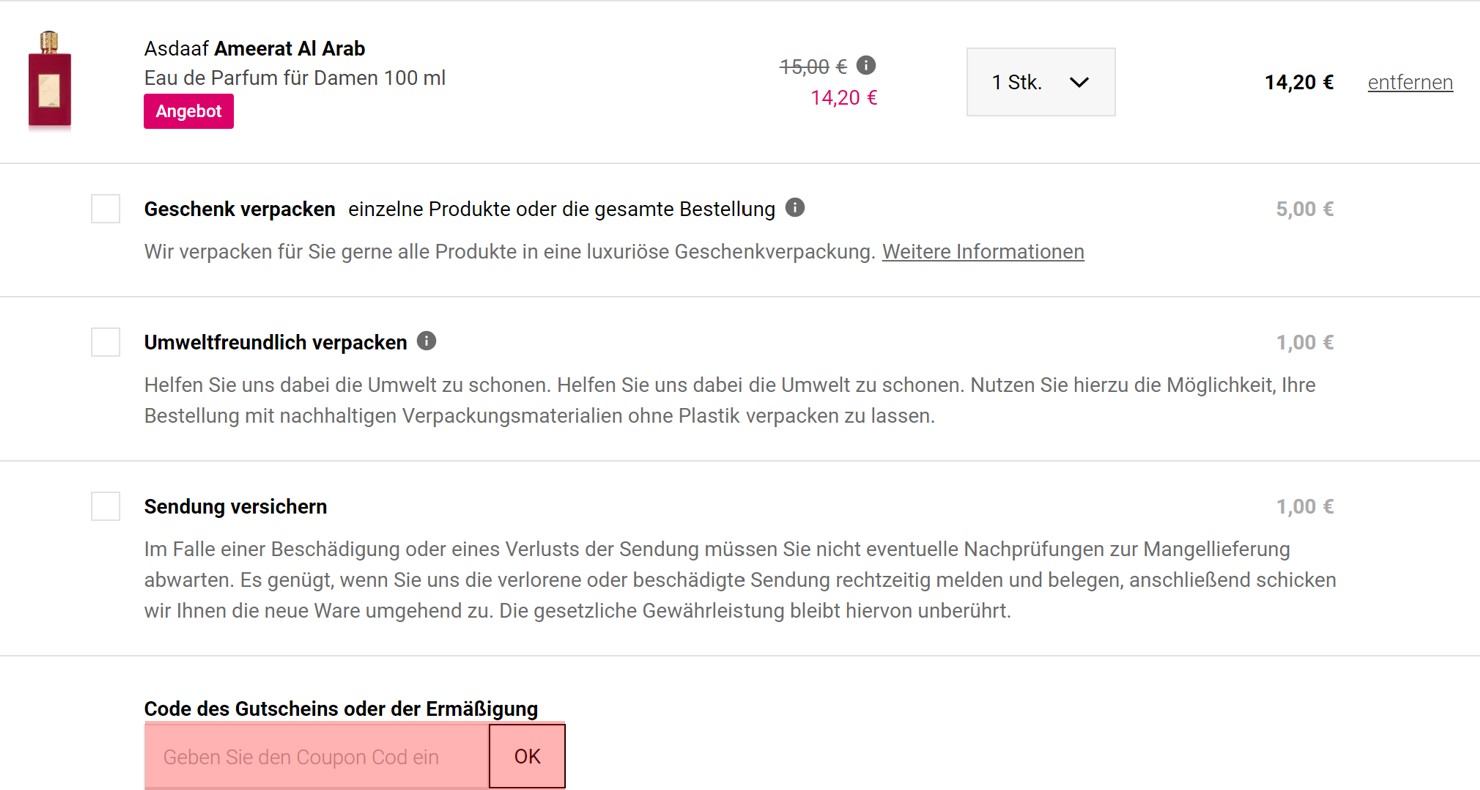 wie ist ein Notino Gutscheincode einzulösen