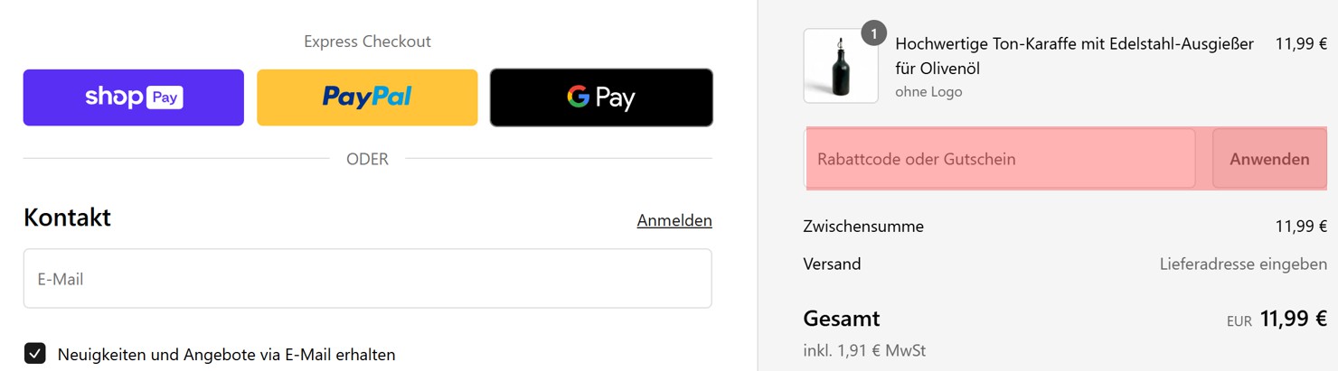 wie ist ein OlivenZauber Gutscheincode einzulösen