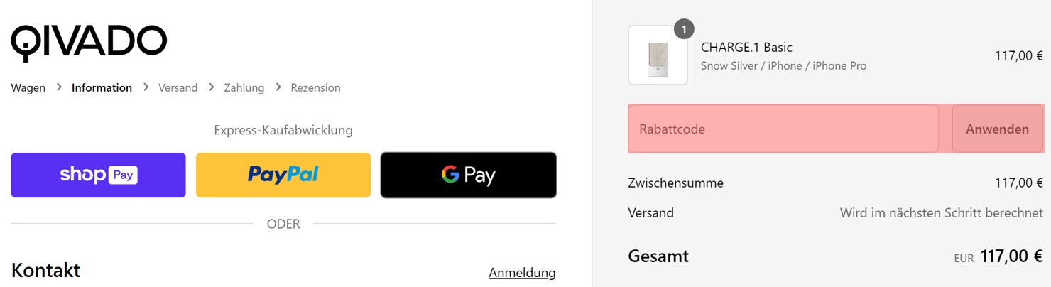 wie ist ein Qivado Gutscheincode einzulösen