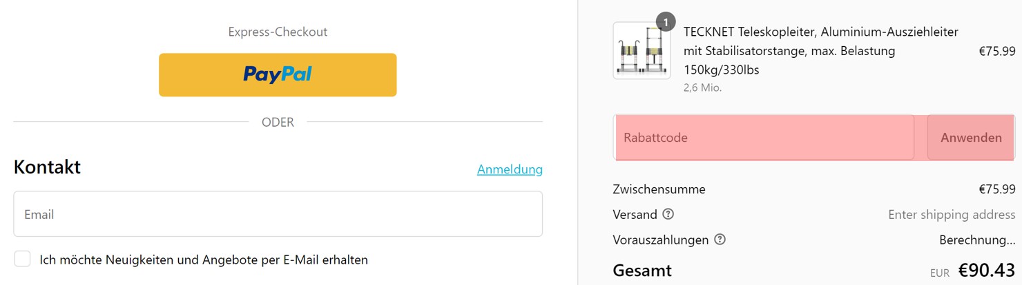 wie ist ein Tecknet Gutscheincode einzulösen