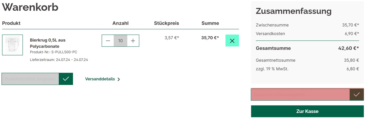 wie ist ein Trinkbecher.eu Gutscheincode einzulösen